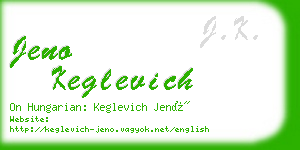 jeno keglevich business card